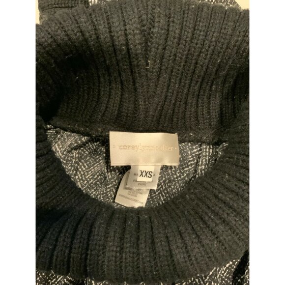 Corey Lynn Calter Anthropologie Gray Splatter Print Turtleneck Dress, Size XXS - Picture 6 of 6